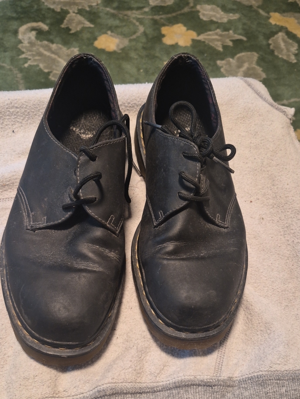 Dr. Martens Black Leather Lace-Up Moccasins